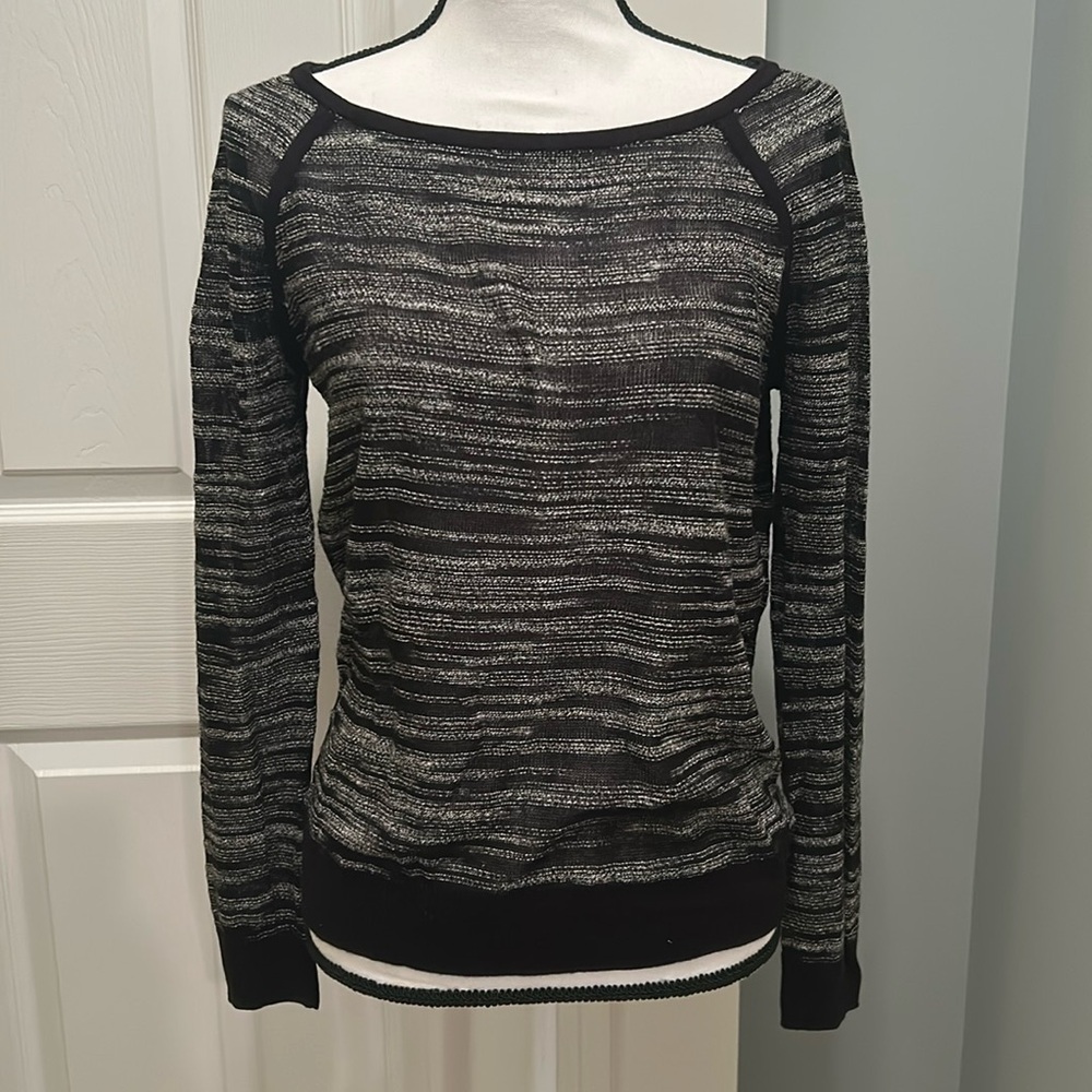 LOFT black and white slightly see through sweater. Very light weight.